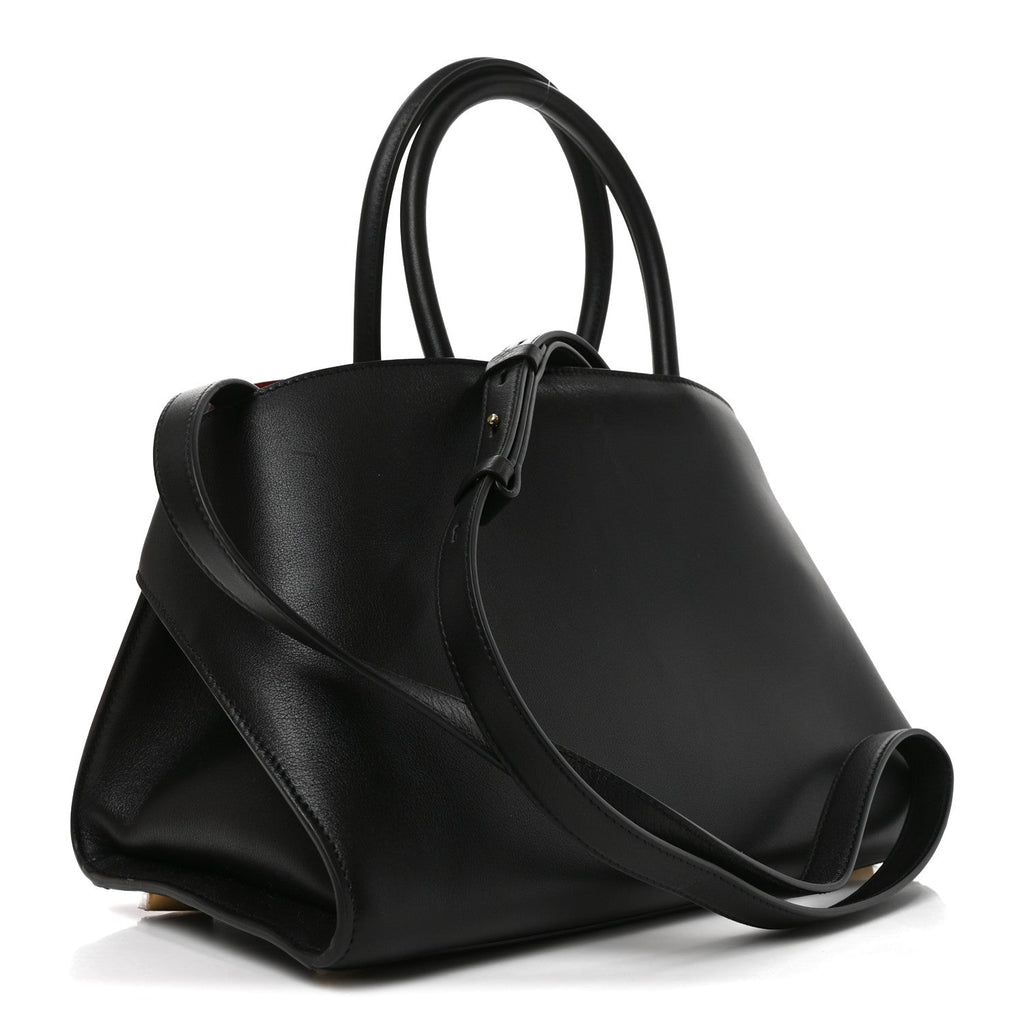 Calfskin Small Hug Bag Black Flame Red