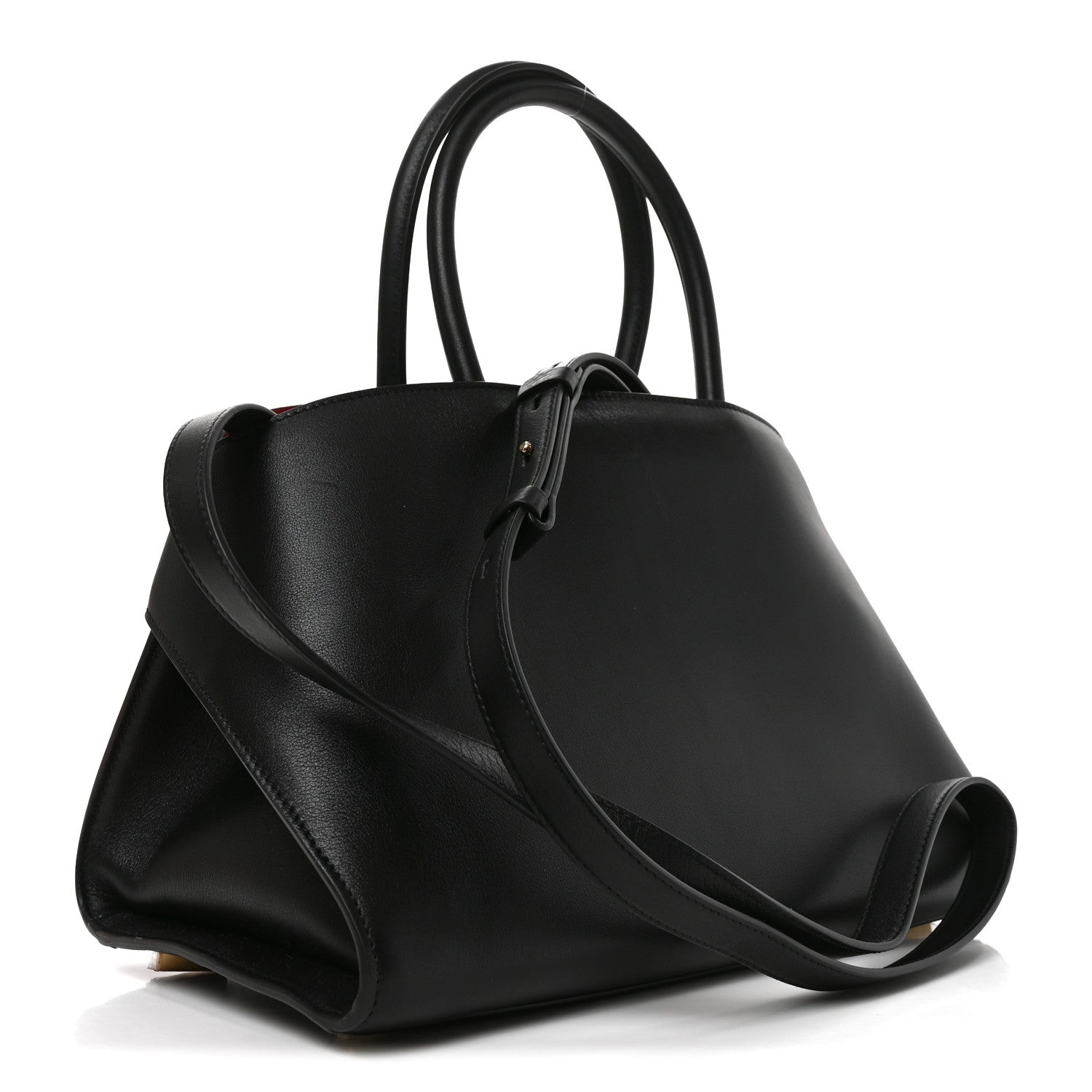 Calfskin Small Hug Bag Black Flame Red