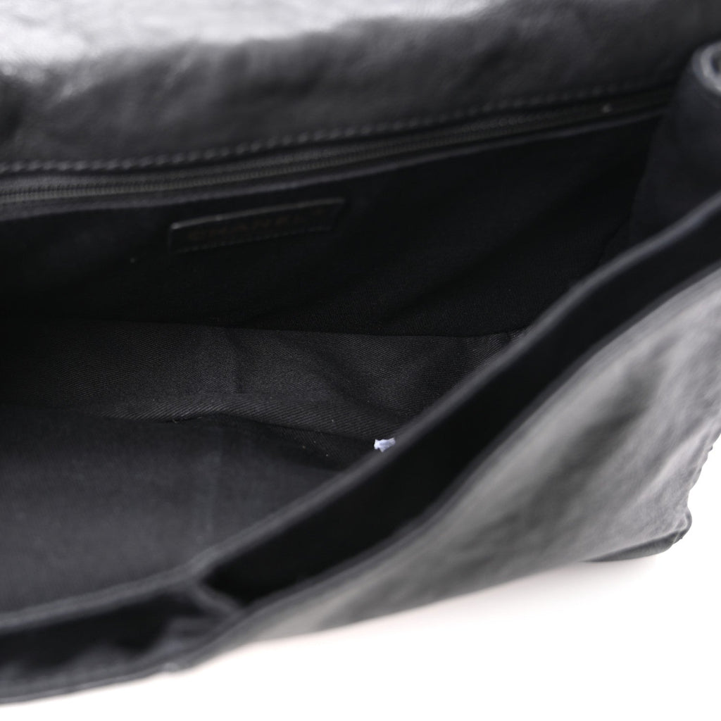 Aged Calfskin Quilted 2.55 Reissue Chain Flap  Black