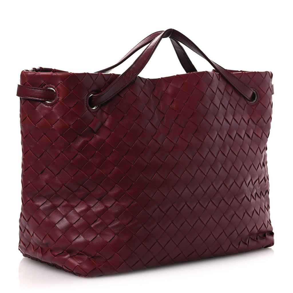 Nappa Intrecciato Medium Garda Bag Dark Red