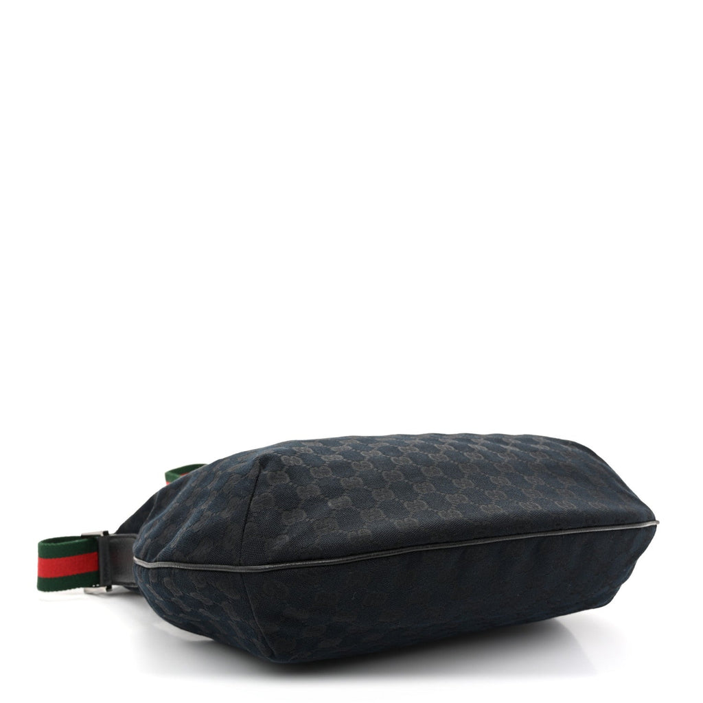 Monogram Web Medium Half Moon Hobo Black