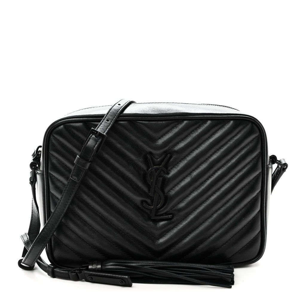 Calfskin Matelasse Monogram Monochrome Lou Camera Bag Black