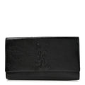 Textured Patent Monogram Large Belle De Jour Clutch Black