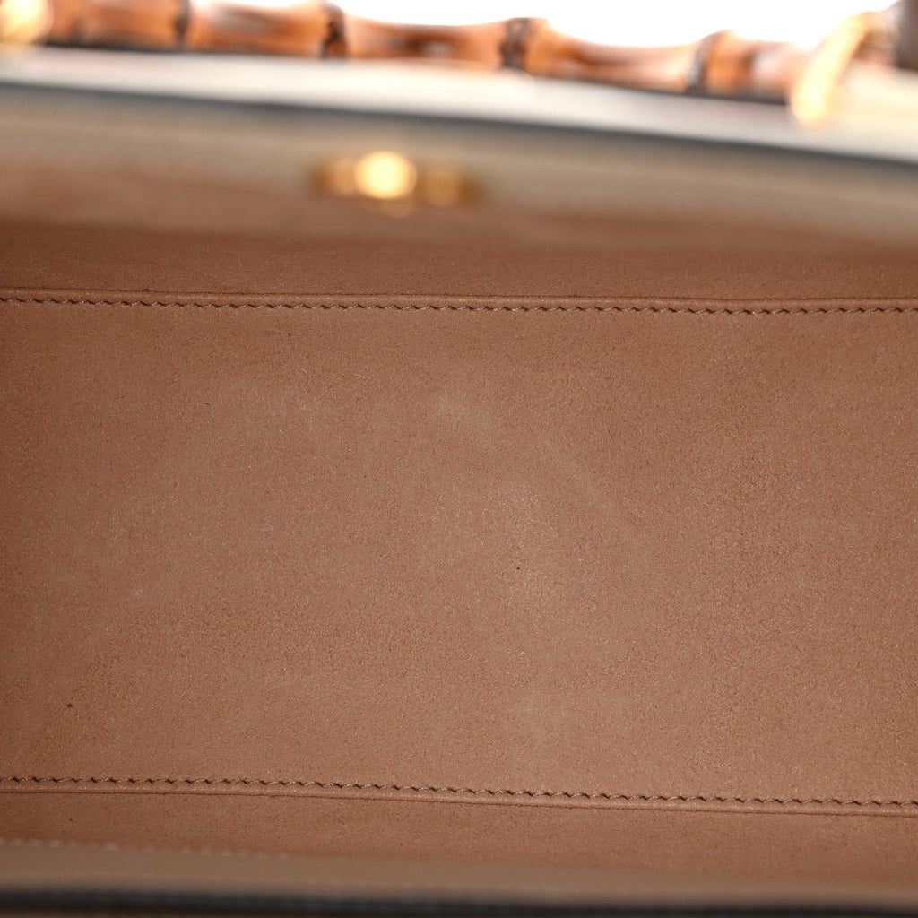 Textured Dollar Calfskin Web Small Diana Tote Bag Mystic White