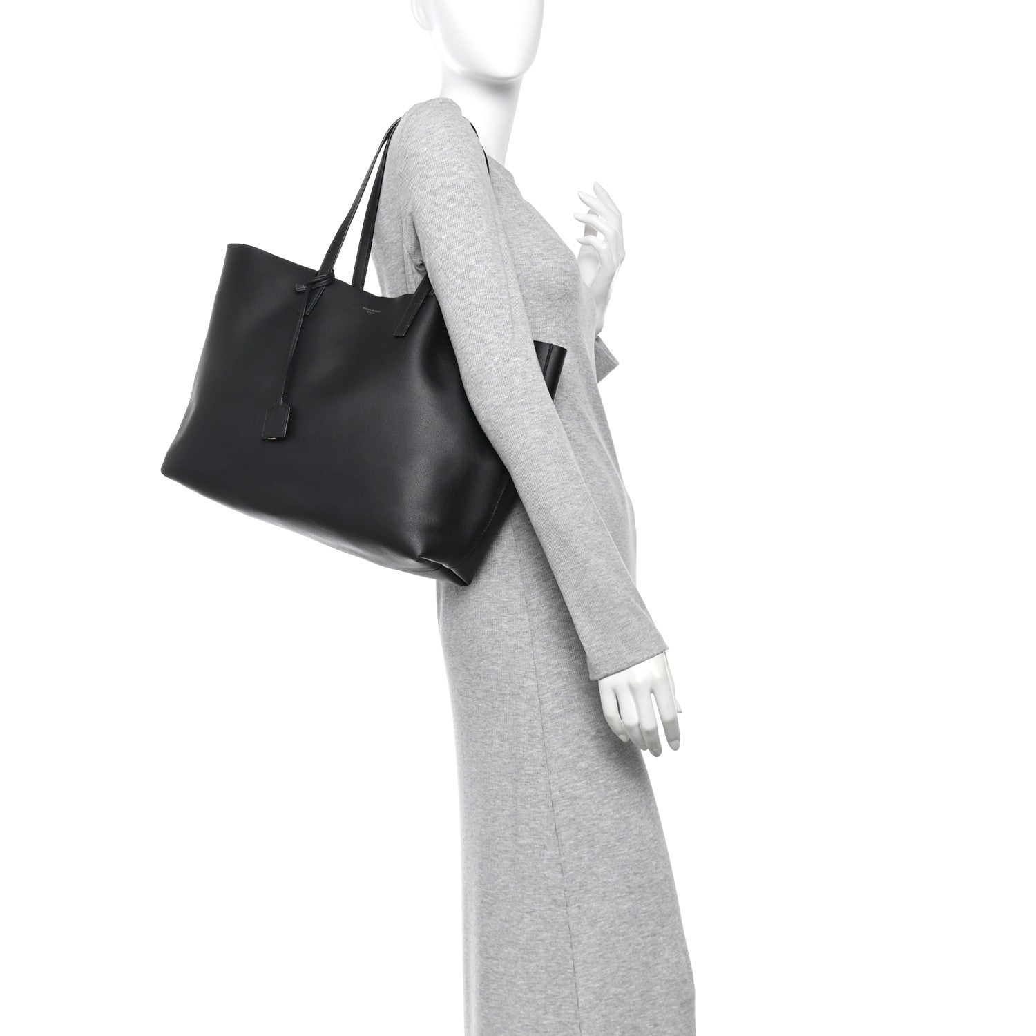 Calfskin Large Shopping Tote Black
