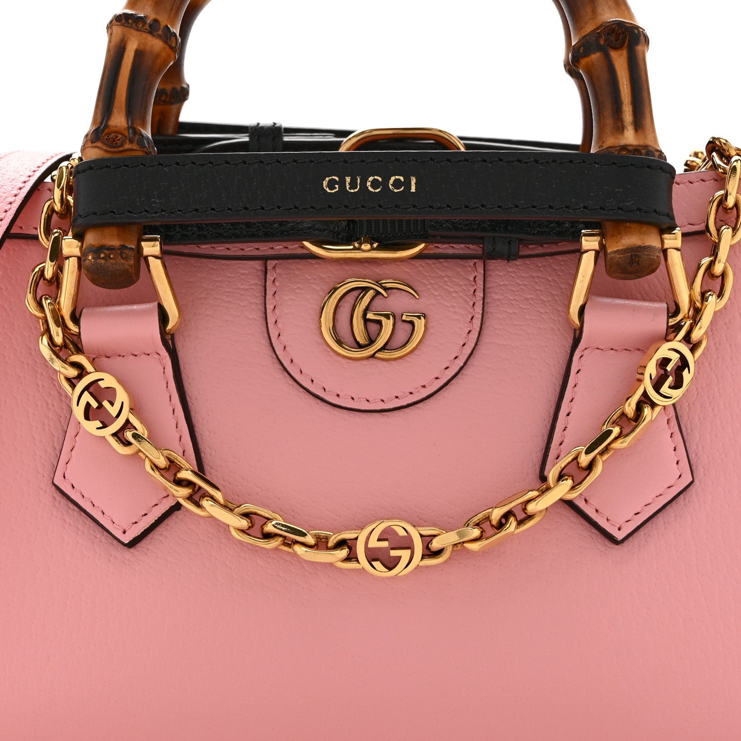 Textured Dollar Calfskin Web Small Diana Shoulder Bag Wild Rose Black