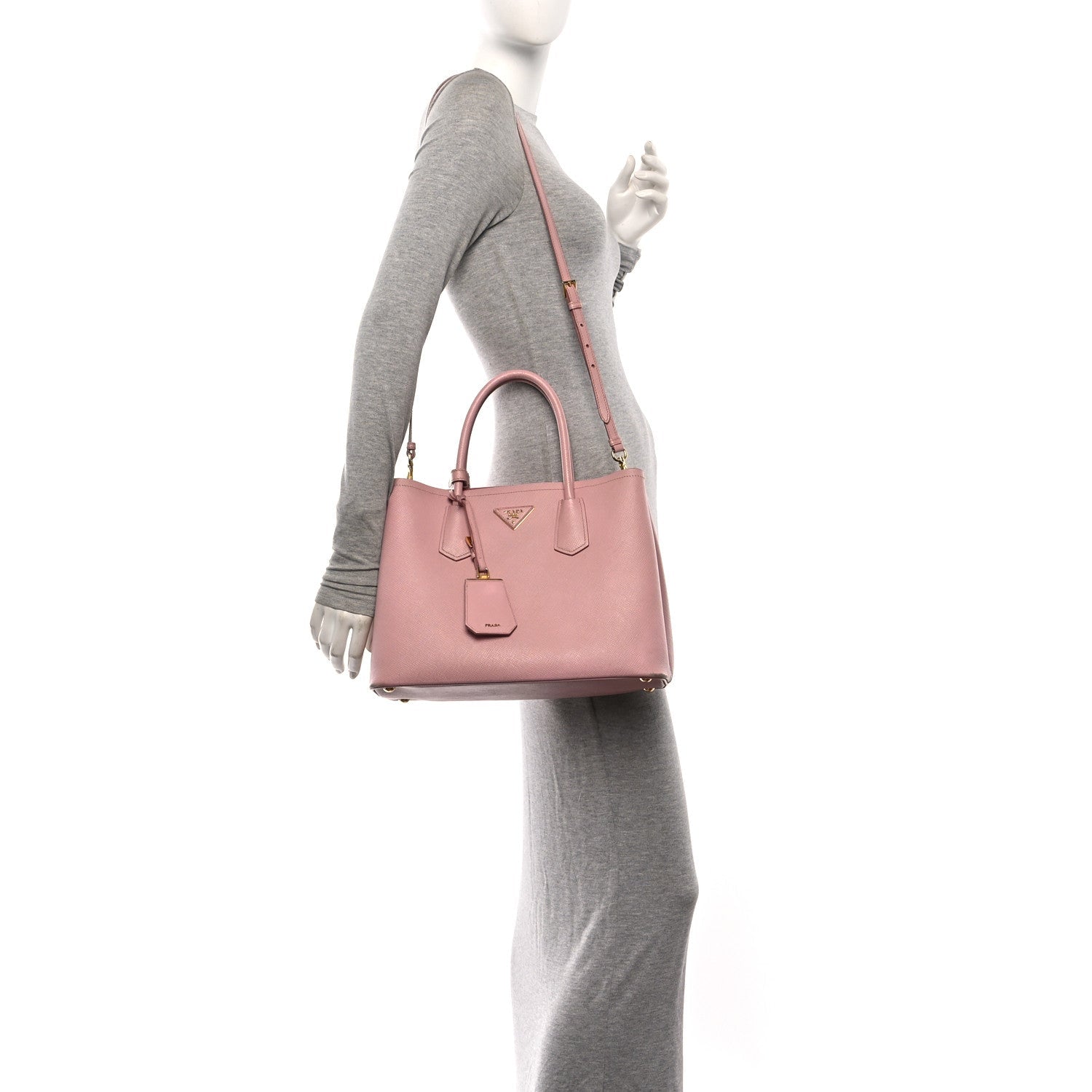 Saffiano Cuir Medium Double Bag Pesco