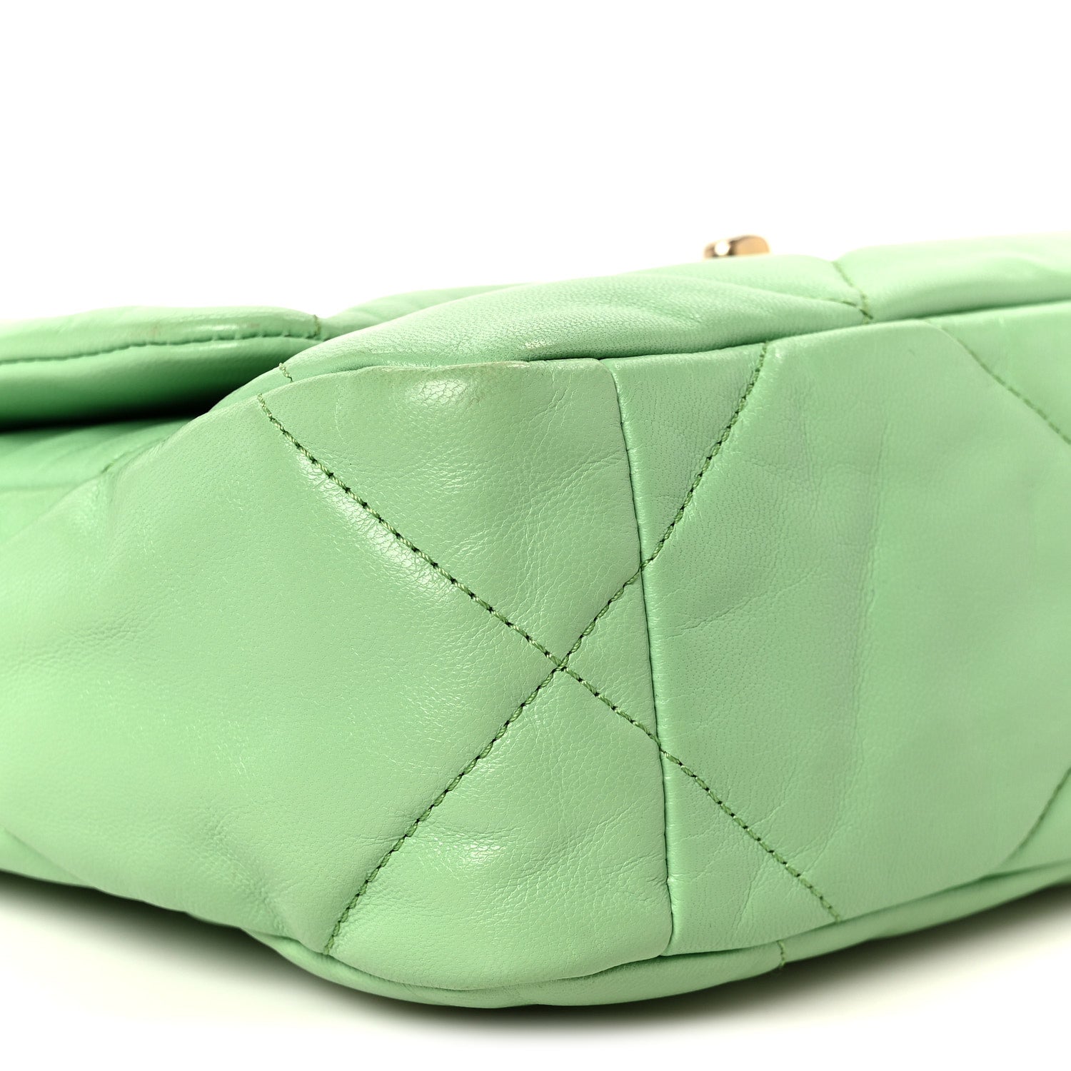 Goatskin Quilted Medium Chanel 19 Flap Light Green