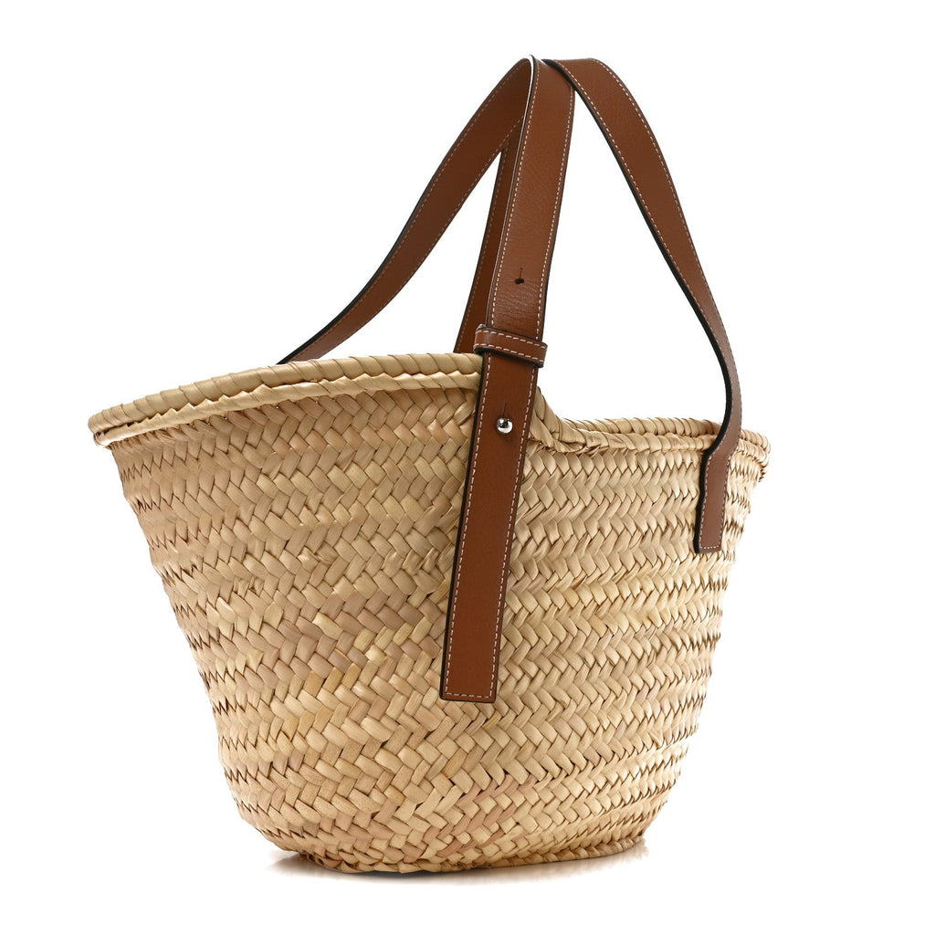 Raffia Small Basket Tote Bag Natural Tan