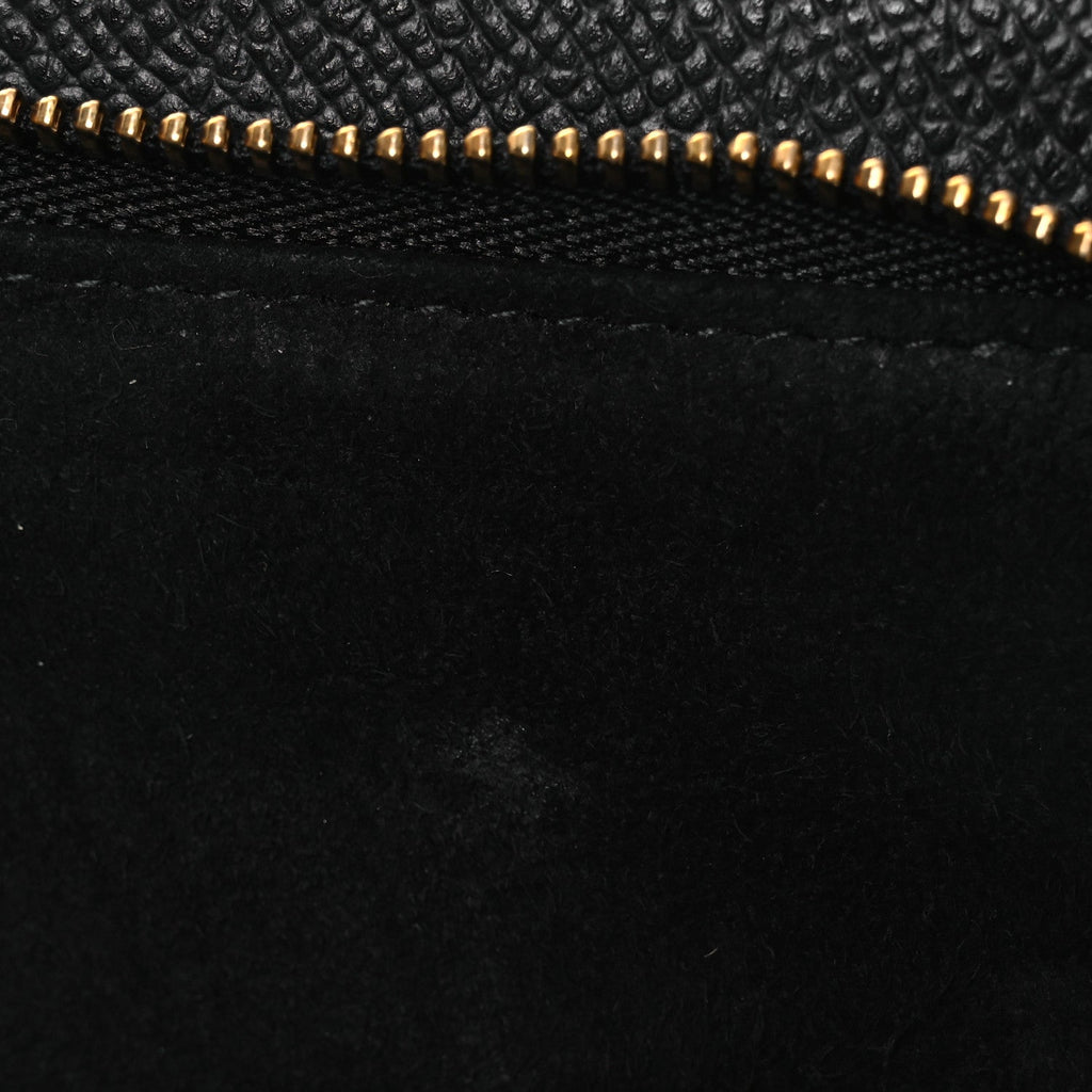 Grained Calfskin Caro Double Pouch Black