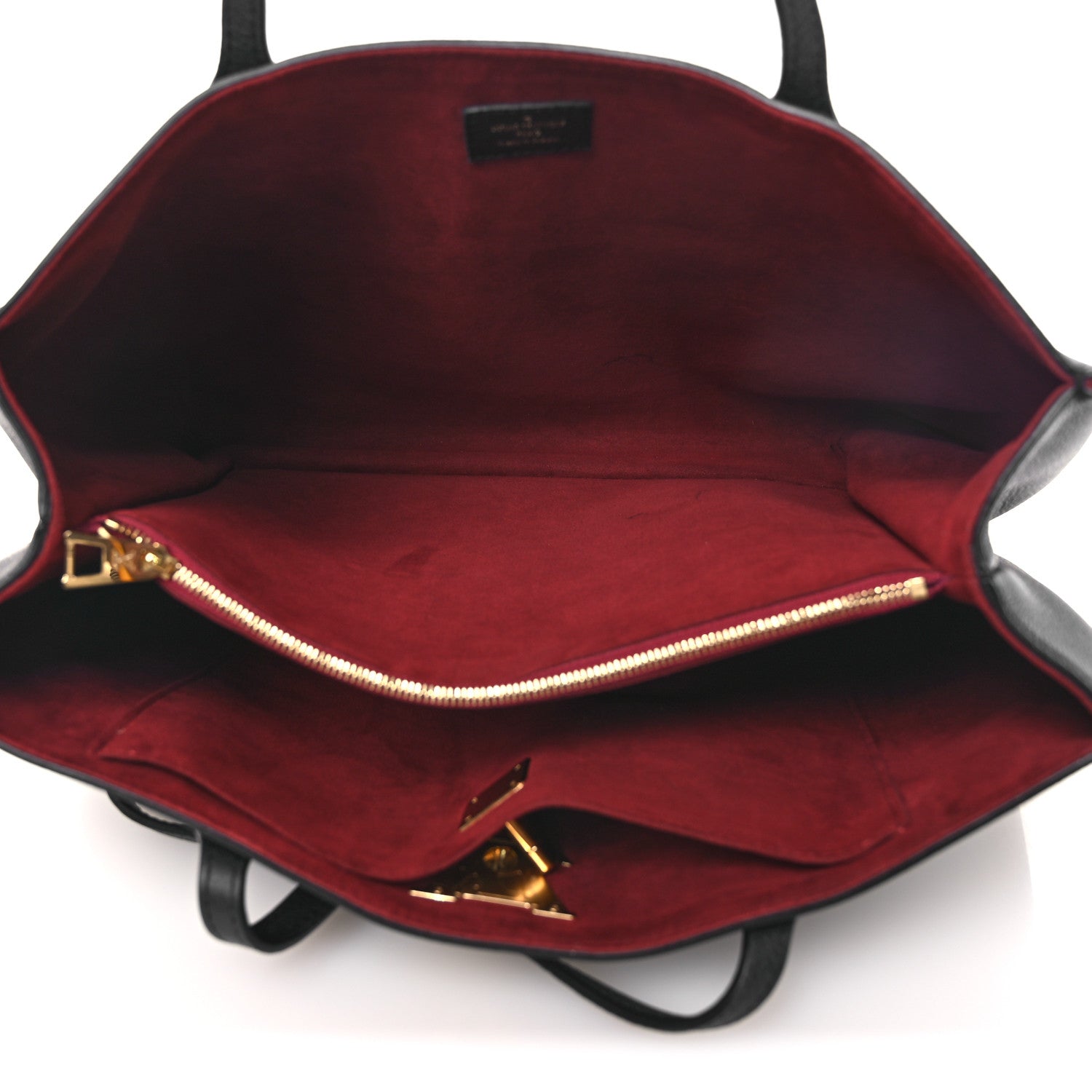 Grained Calfskin Lockme Shopper Black