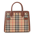 Calfskin Vintage Check Mini Two Handle Title Bag Archive Beige