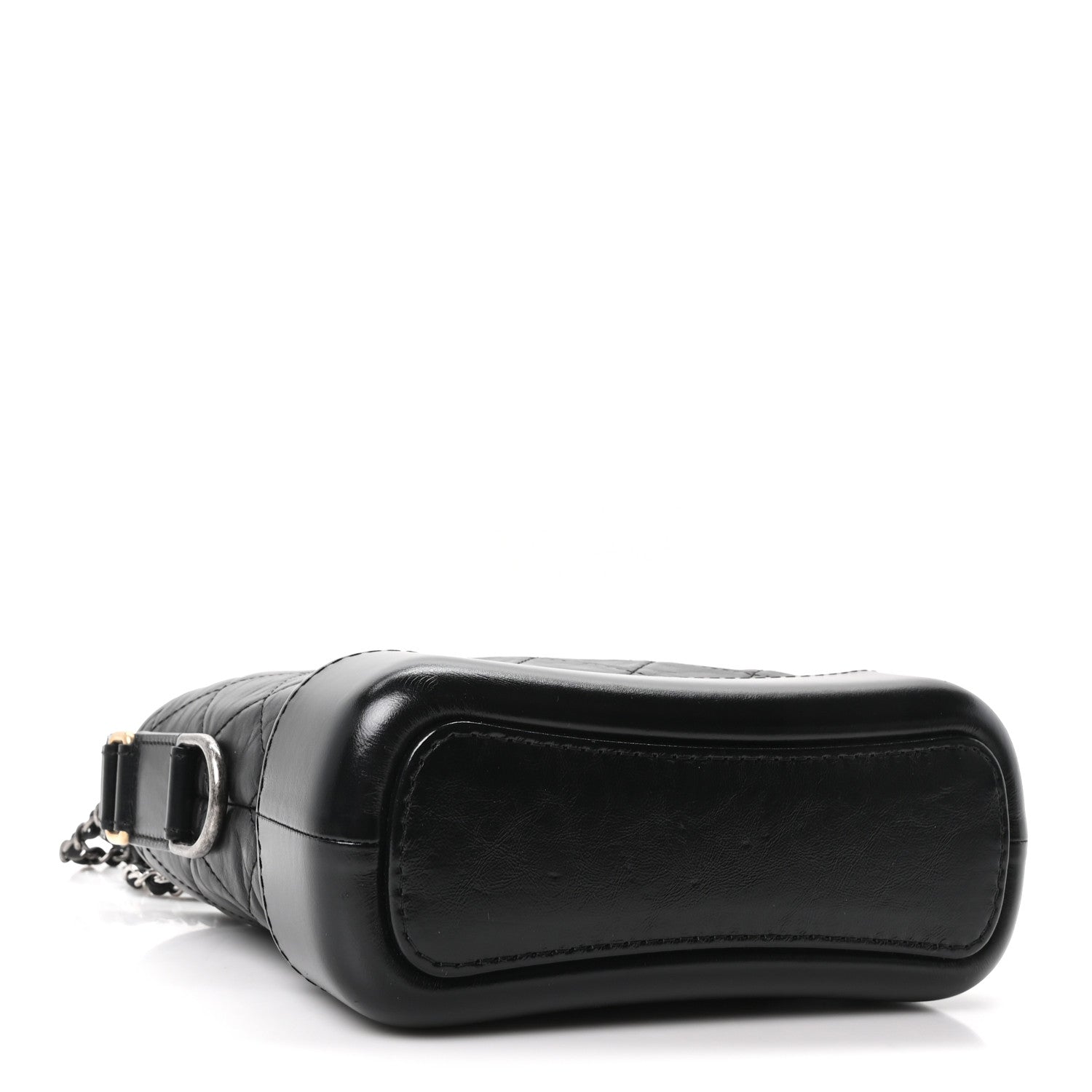 Aged Calfskin Quilted Small Gabrielle Hobo Black