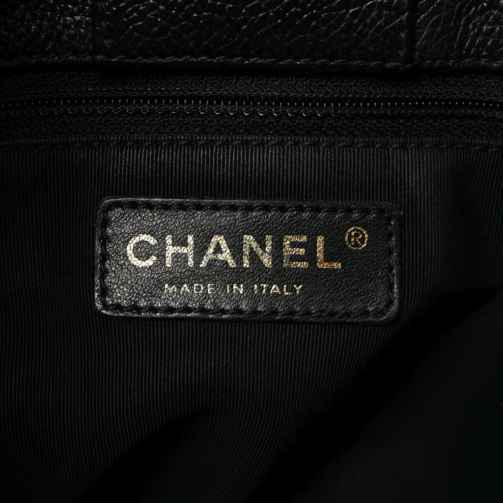 Calfskin Cerf Executive Shopper Tote Black