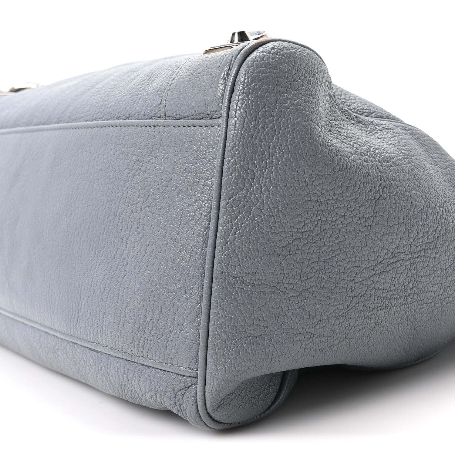 Chevre Silver Metallic Edge Hardware Velo Gris Acier