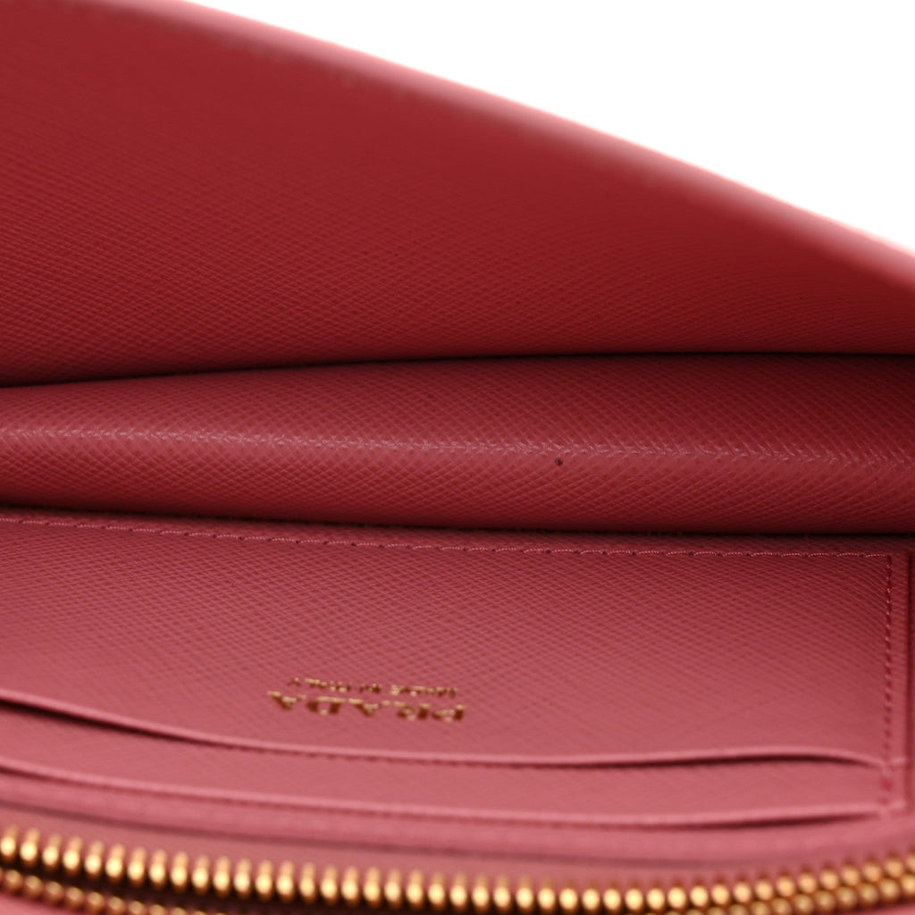 Saffiano Metal Mini Flap Crossbody Wristlet Bag Petalo