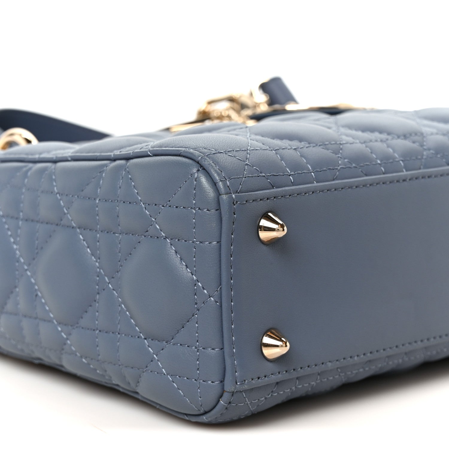 Lambskin Cannage Small My ABCDior Lady Dior Denim Blue