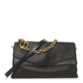 GG Grainy Calfskin Large Chain Shoulder Bag Black
