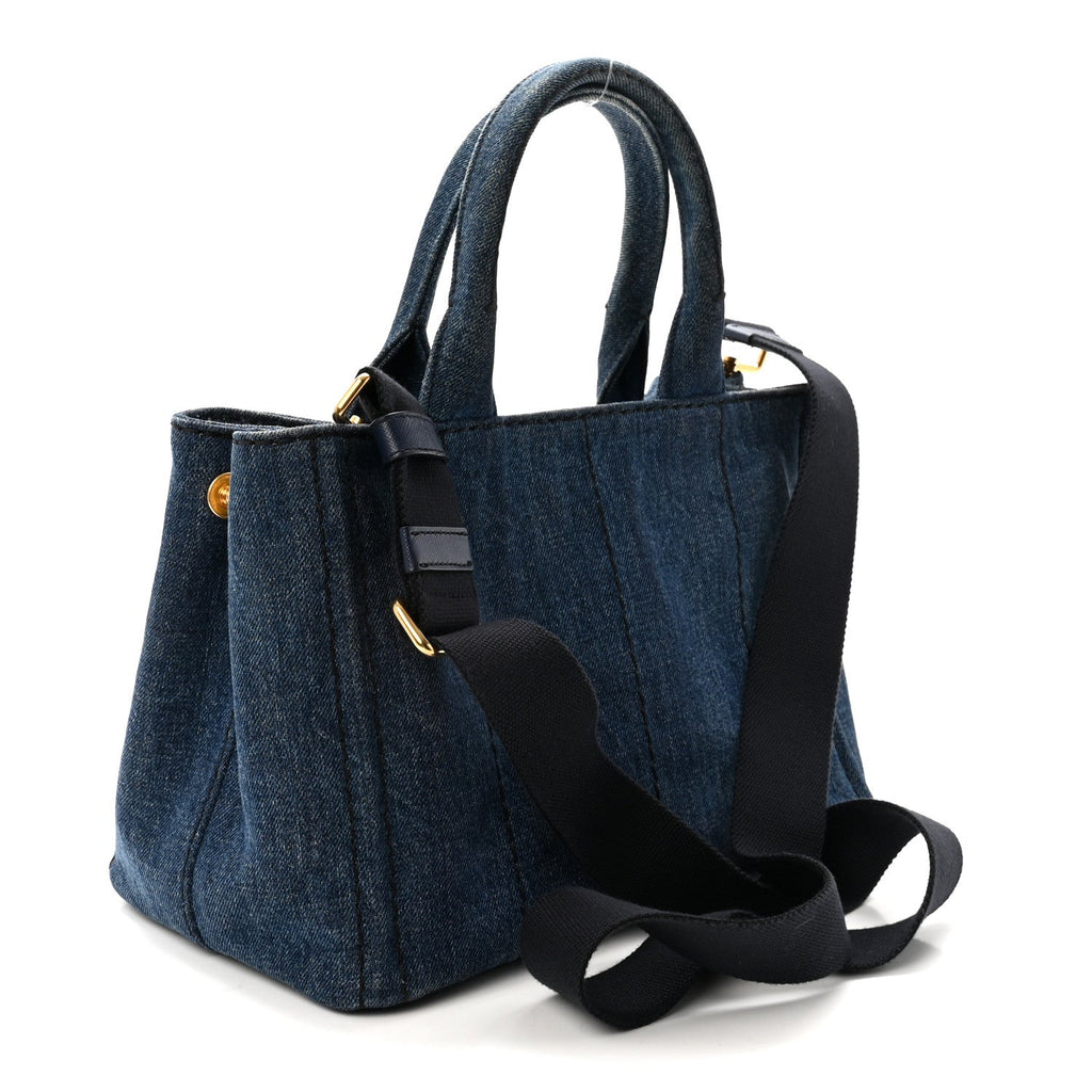 Denim Small Logo Tote Bleu