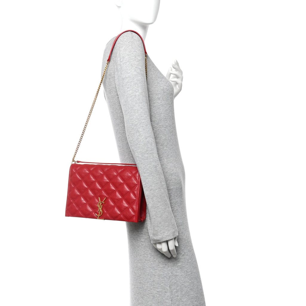 Lambskin Quilted Mini Becky Chain Bag Rouge Eros
