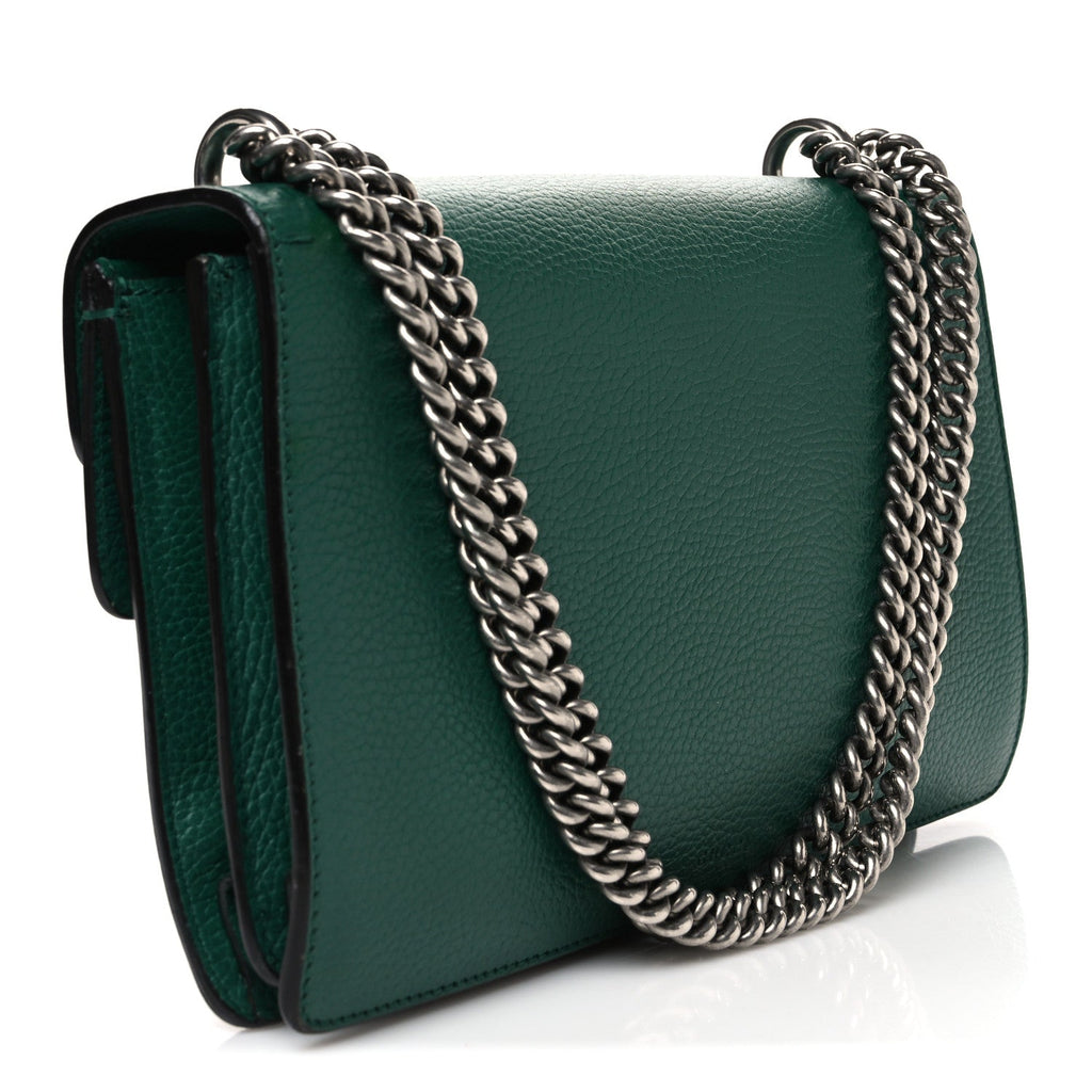 Pebbled Calfskin Small Dionysus Shoulder Bag Emerald