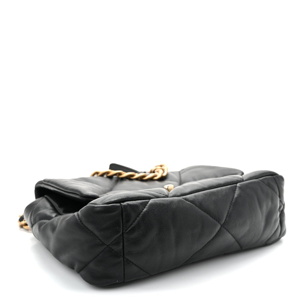 Lambskin Quilted Medium Chanel 19 Flap Black