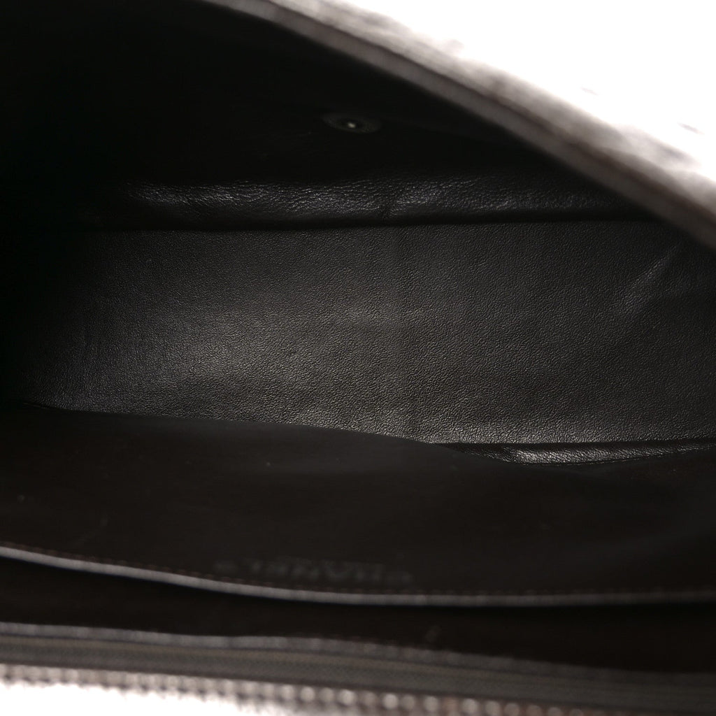 Caviar Quilted Jumbo Single Flap Dark Brown