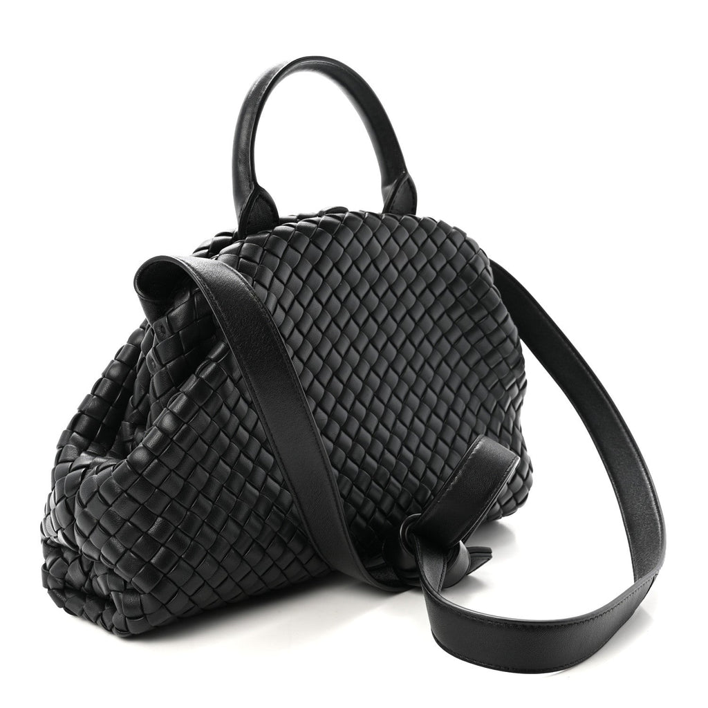 Nappa Intrecciato Padded Small The Top Handle Tote Bag Black