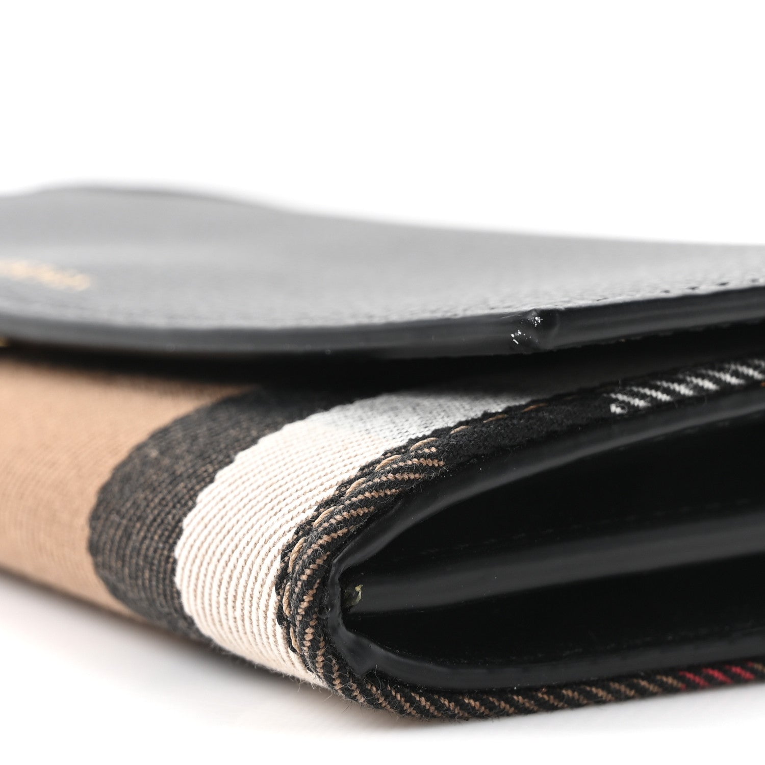 Grainy Calfskin House Check Henley Wallet On Chain Black