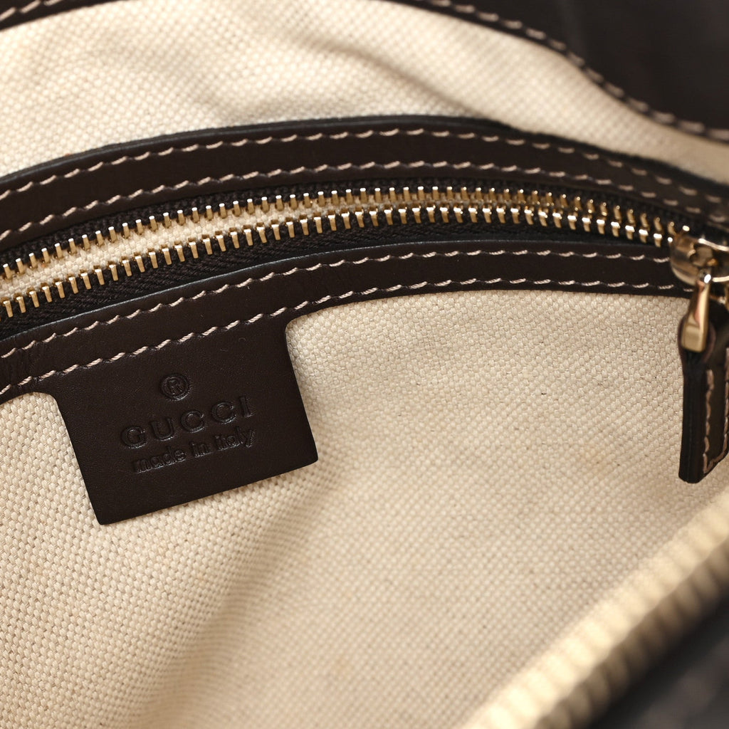 Monogram Web Mayfair Top Handle Satchel Dark Brown