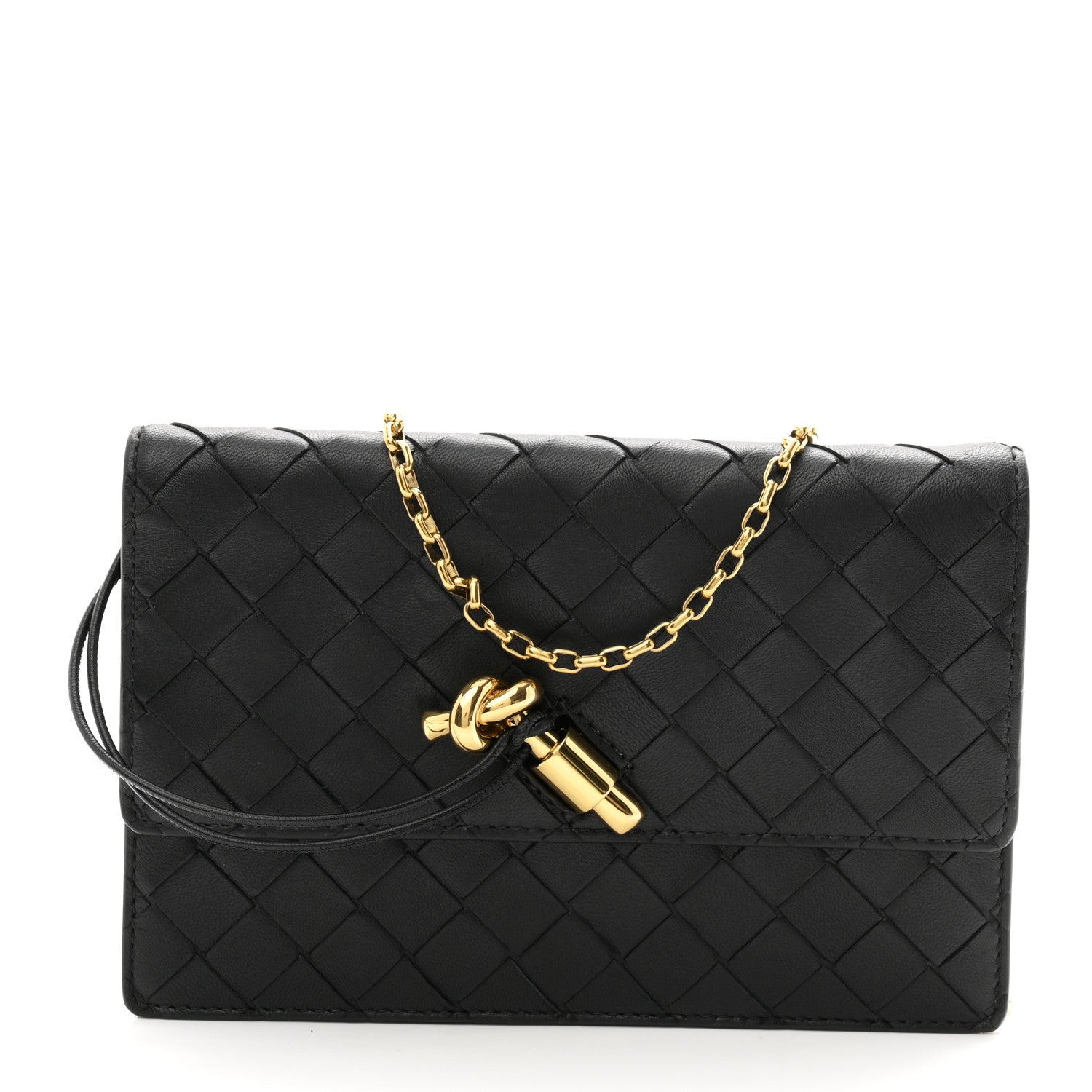 Nappa Intrecciato Andiamo Pouch On Chain Black Black