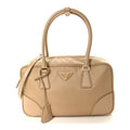Re-Nylon Saffiano Medium Re-Edition 1978 Two Handle Bag Cammello