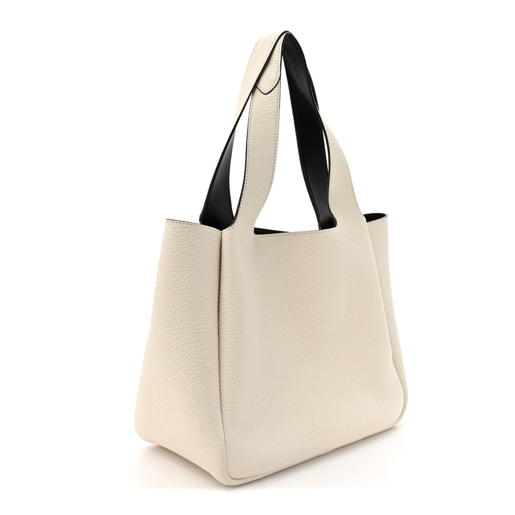 Vitello Daino Soft Medium Dynamique Tote White Black