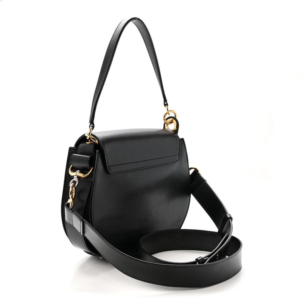 Calfskin Suede Large Tess Bag Black