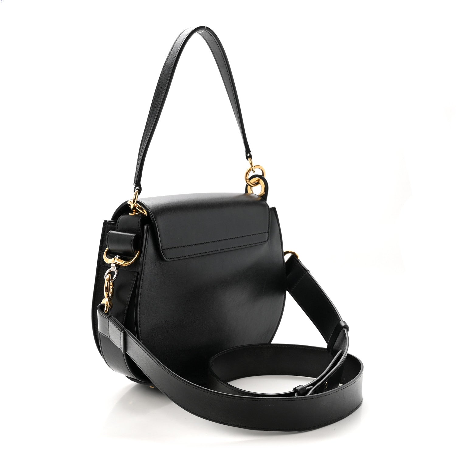 Calfskin Suede Large Tess Bag Black