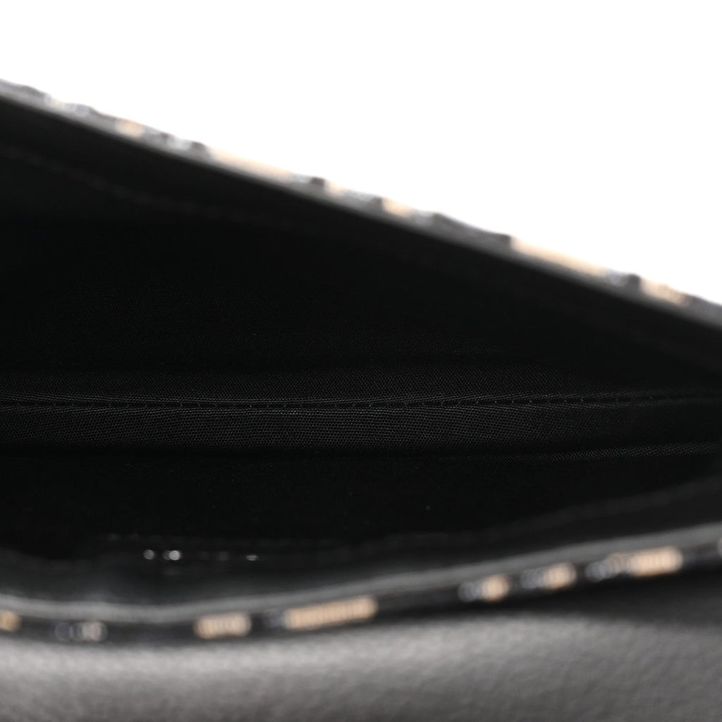 Oblique Saddle Messenger Pouch Beige Black