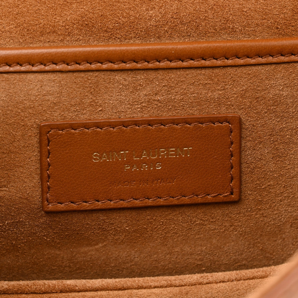 Smooth Calfskin Small Charlie Shoulder Bag Miel Dark