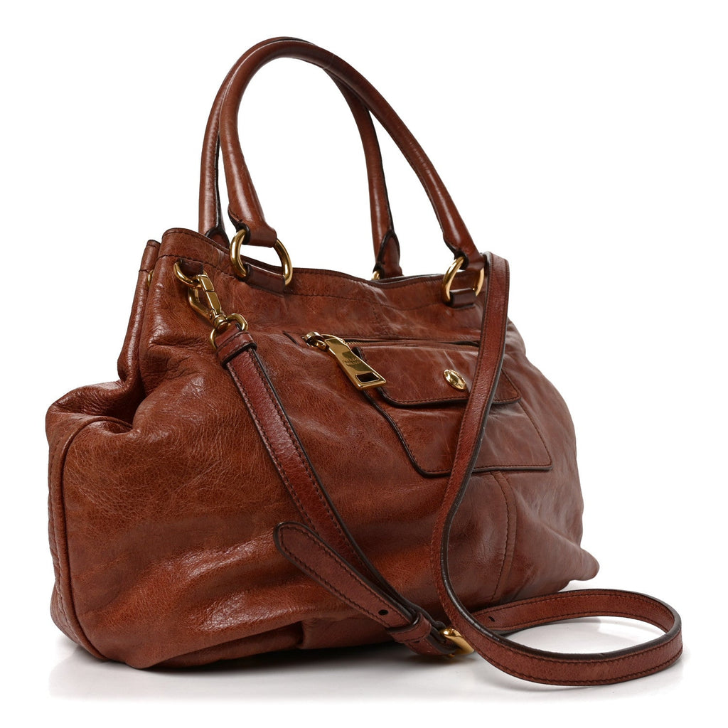 Vitello Shine Chain Tote Antico
