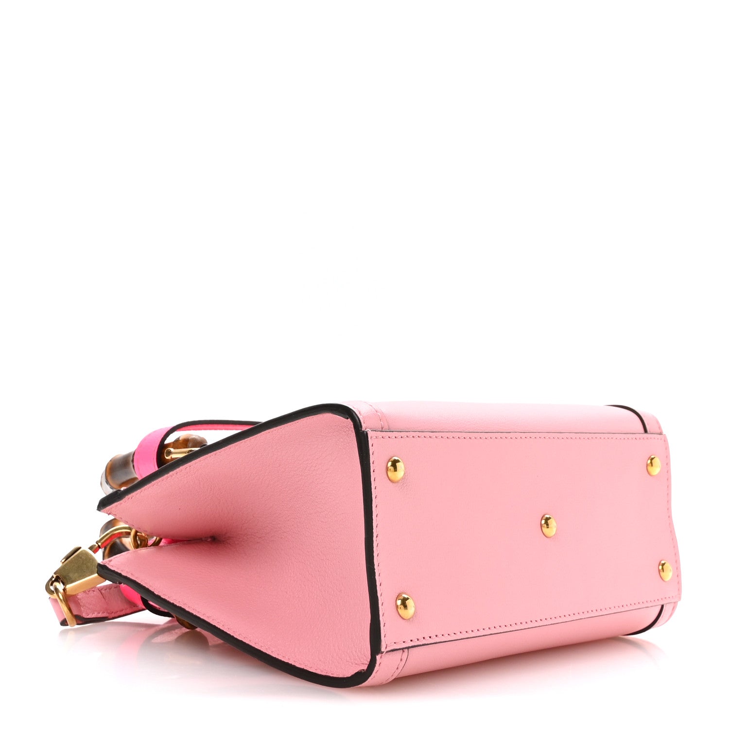 Wonka Grain Calfskin Mini Diana Tote Bag Wild Rose Fuxia Fluo