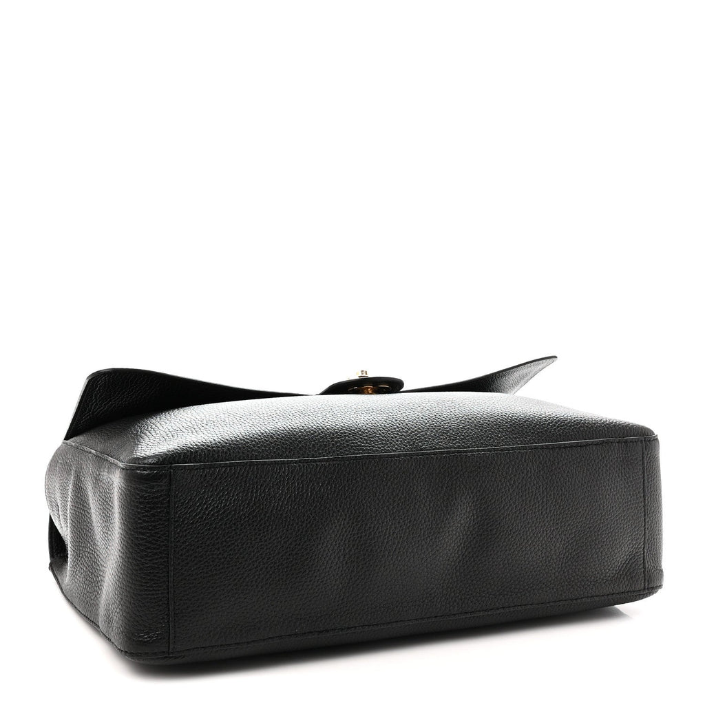 Grained Calfskin Souplissimo Maxi Flap Black