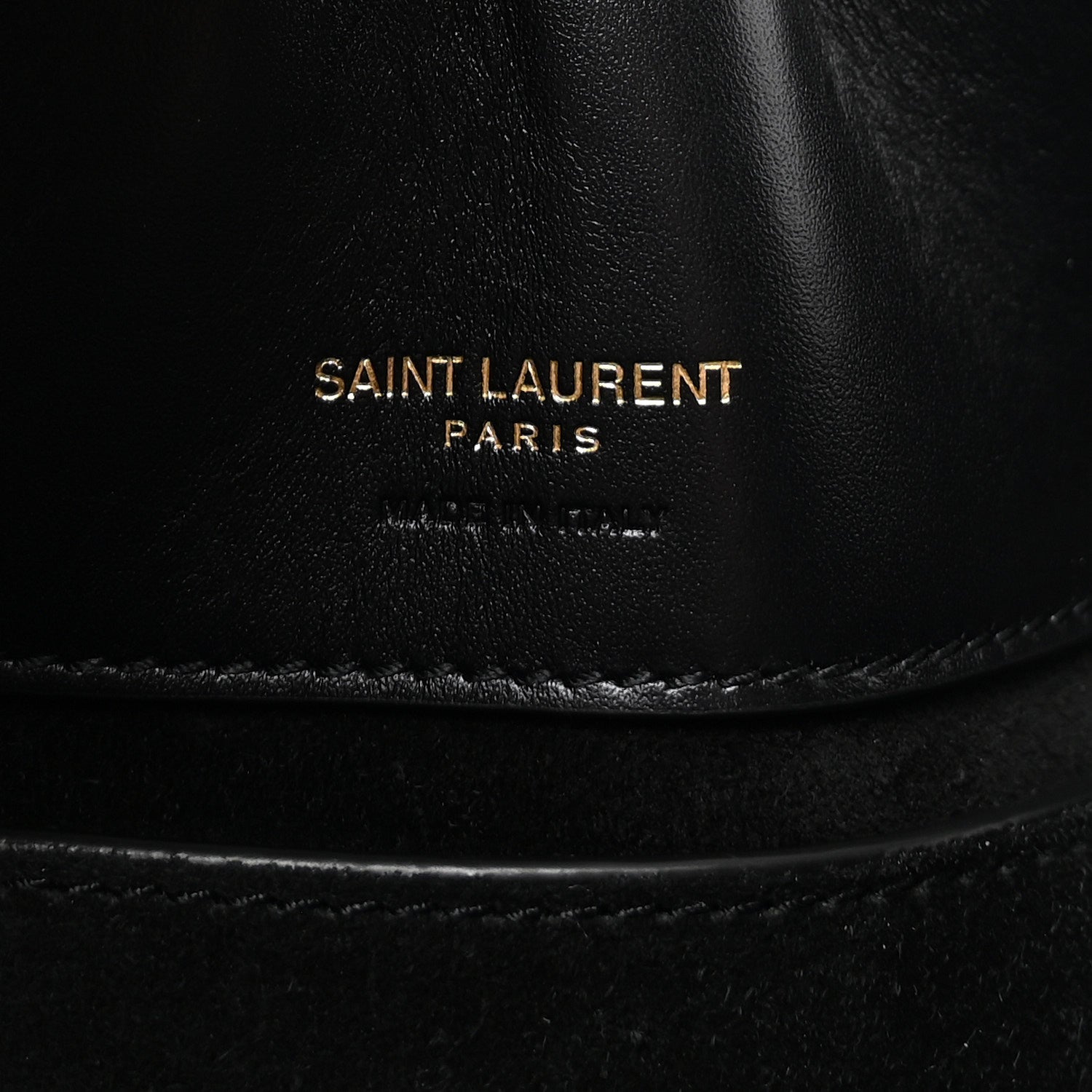Smooth Shiny Calfskin Monogram Le 37 Small Bucket Bag Black