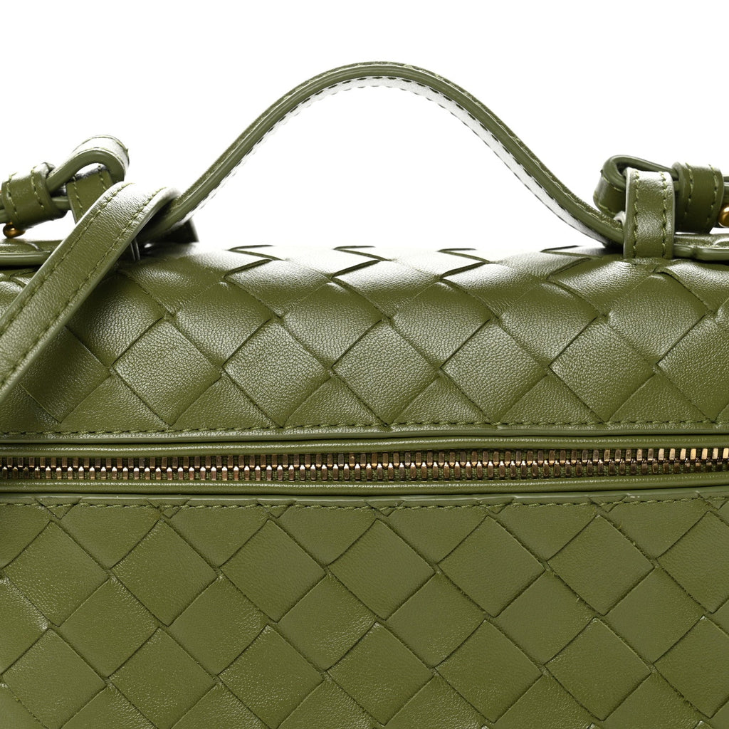 Calfskin Intrecciato Bang Bang Vanity Case Matcha
