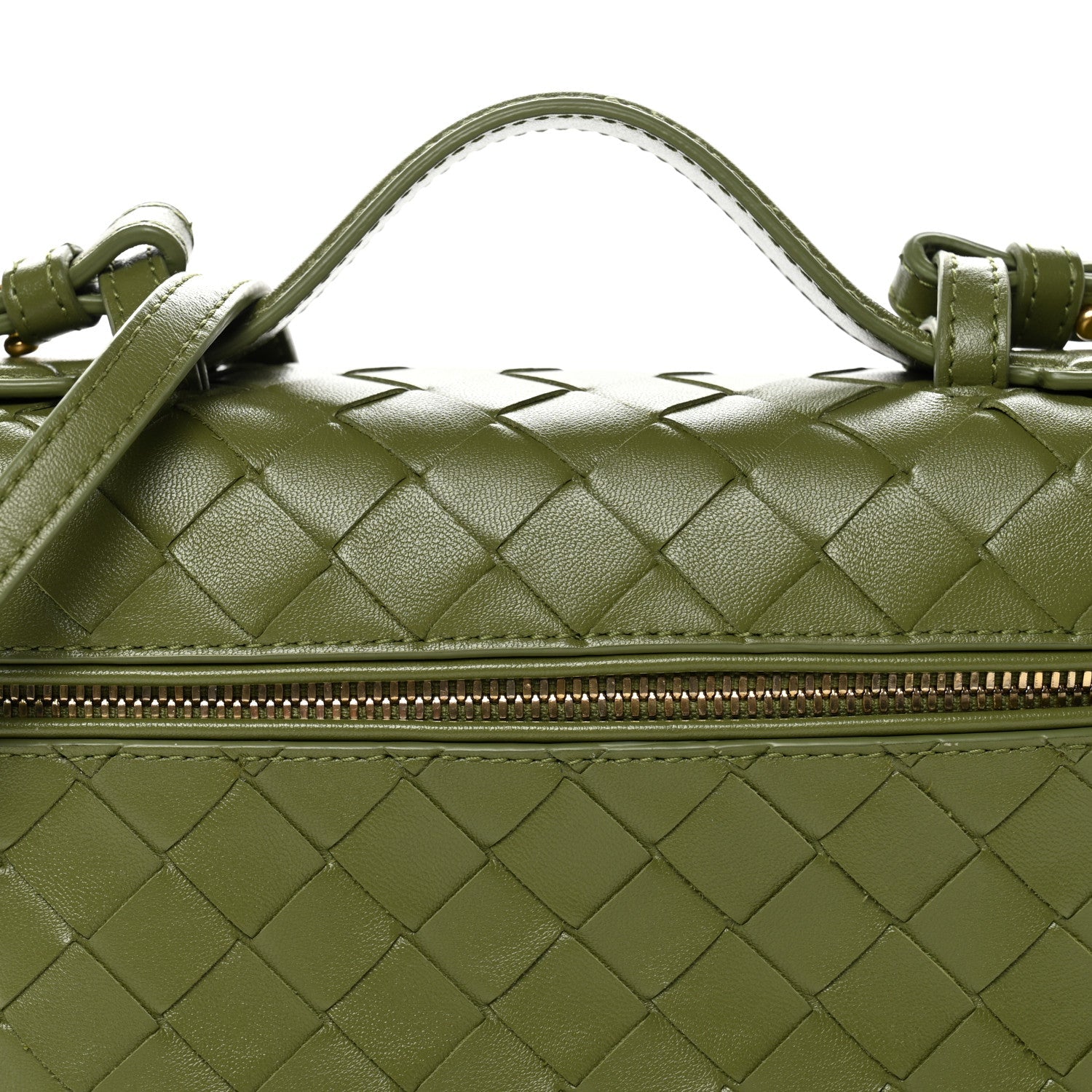 Calfskin Intrecciato Bang Bang Vanity Case Matcha