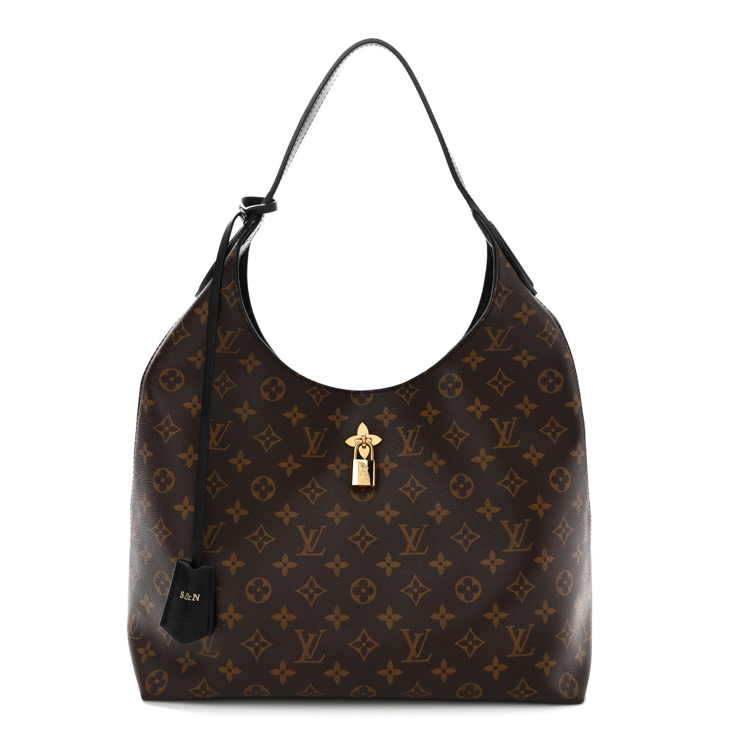 Monogram Flower Hobo Black