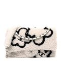 Wool Shearling Medium Single Flap White Black