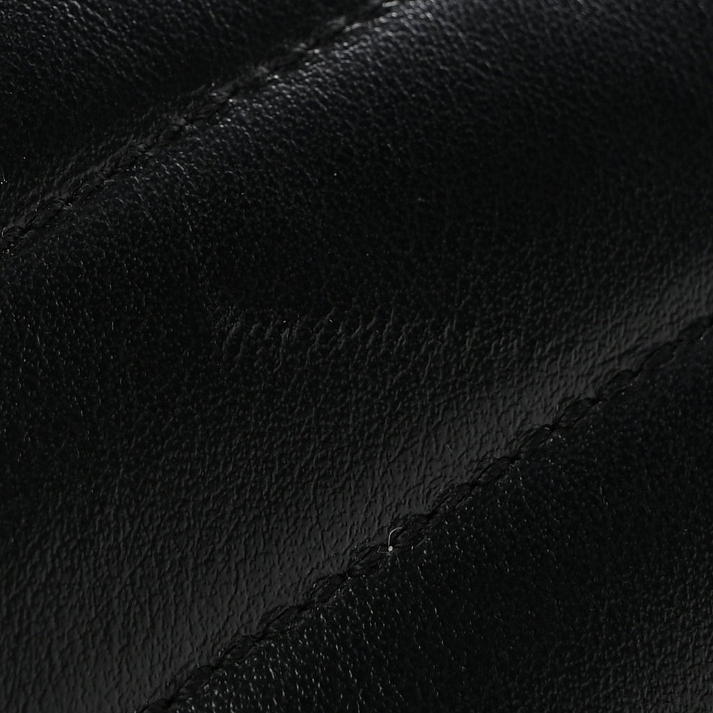 Calfskin Y Quilted Monogram Monochrome Large Loulou Chain Satchel Black