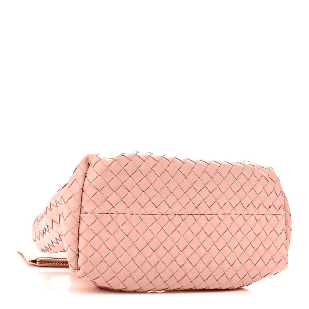 Calfskin Intrecciato Small Pinacoteca Tote Rose Barolo