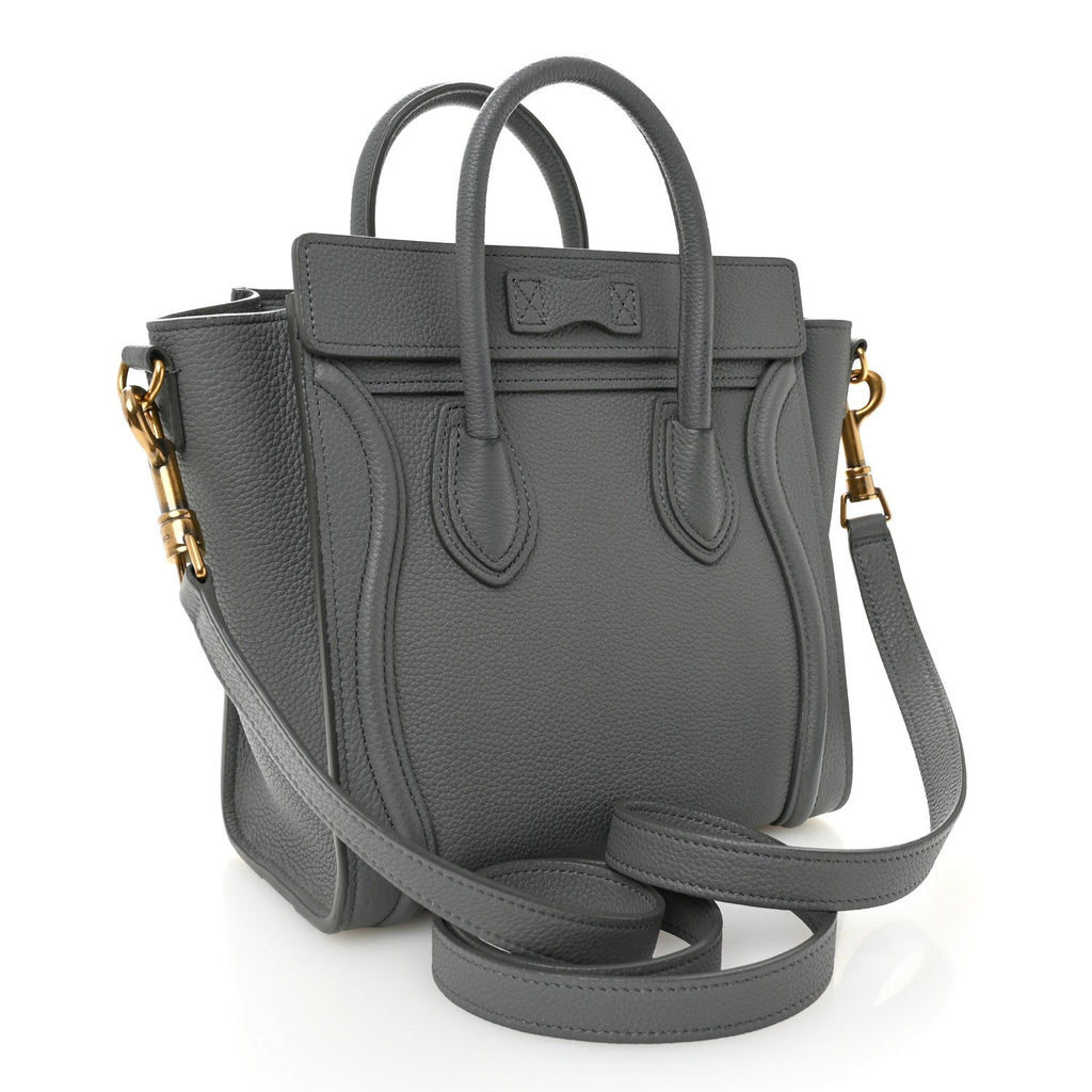 Baby Drummed Calfskin Nano Luggage Kohl