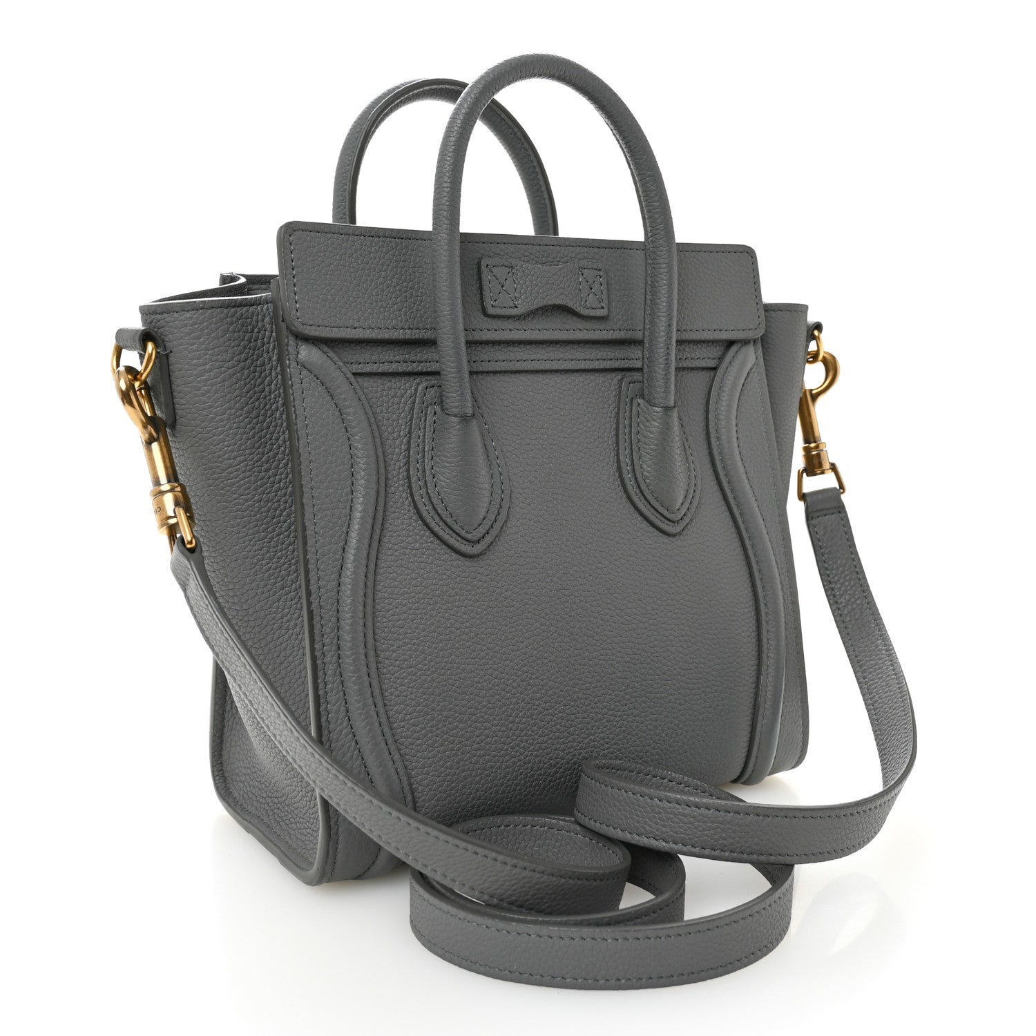 Baby Drummed Calfskin Nano Luggage Kohl