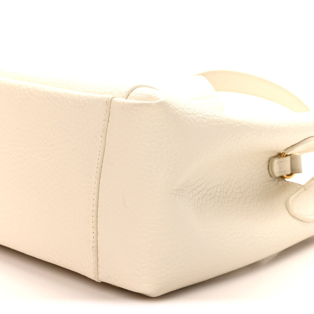 Calfskin Medium Signature Bucket Bag Latte